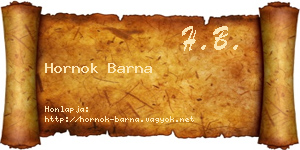 Hornok Barna névjegykártya