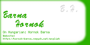 barna hornok business card